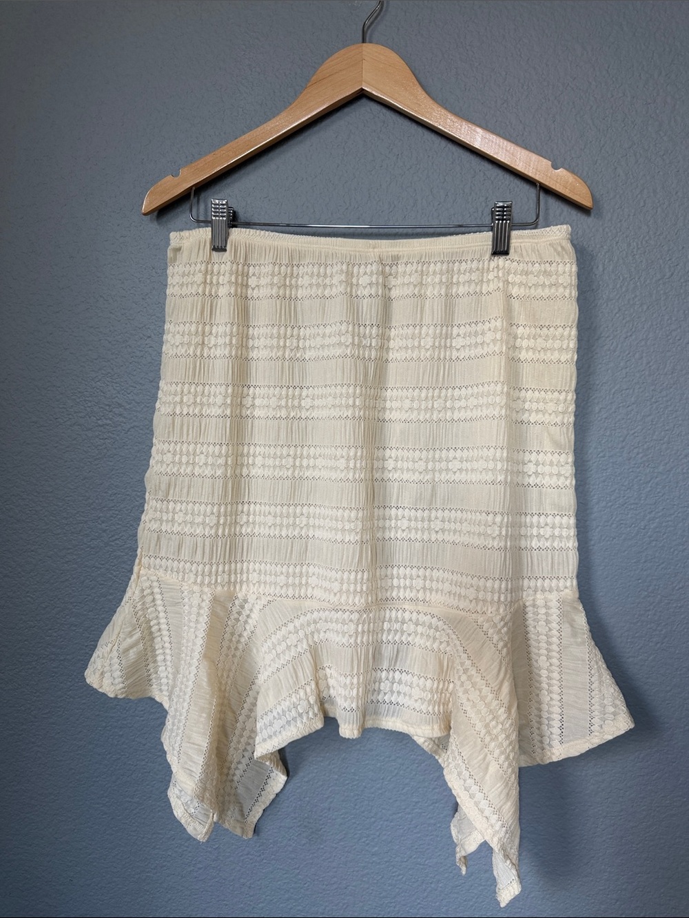 Dippin' Daisy's Cream Asymmetrical Ruffle Knit Skirt